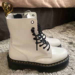 Dr. Martens Jadon White Platform Combat Boot